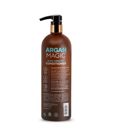 Argan Magic Ultra Hydrating Conditioner - Repairs Dry Damaged Hair - Improves Hair Health - Color Safe - Made in USA - Paraben & Cruelty Free 32oz - Buy Online on GoSupps.com