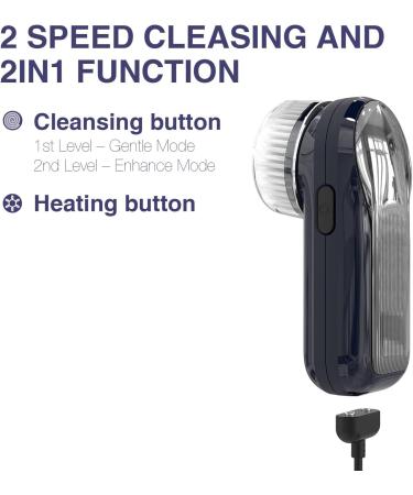 Sonic Facial Cleansing Brush - Rechargeable Waterproof Device for Deep Cleaning & Exfoliating - Gentle Massaging - 2 Brushes Included - White - Buy Online on GoSupps.com