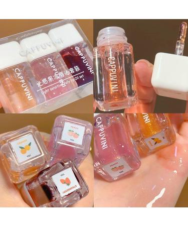 Sitovely 3 Colors Jelly Hydrating Lip Oil Set - Fruit Extract Moisturizing Lip Gloss for Nourishing Lip Care - Buy Online on GoSupps.com
