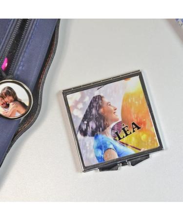 Personalized Ocadeau Square Pocket Mirror - Custom Photo Printing | Silver Steel Compact Mirror - Buy Online on GoSupps.com