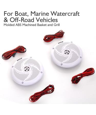 Pyle 240W 6.5 Low-Profile Waterproof Marine Speakers - 1 Pair Slim Style Outdoor Audio System w/ Illuminating LED Lights - Buy Online on GoSupps.com