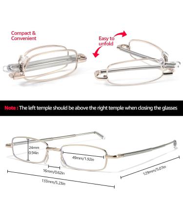 Tiny Folding Reading Glasses for Men & Women - UV400 Protection Real Glass & Resin Lenses IF8031 | 2.5x Magnification - Buy Online on GoSupps.com