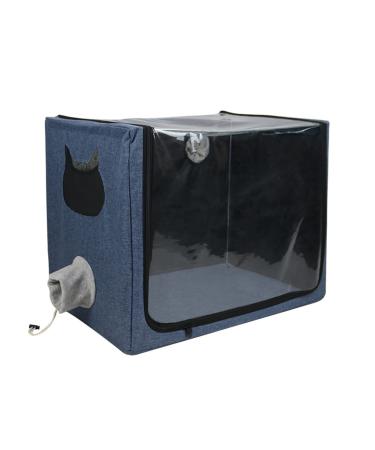 MAZLJ Pet Dryer Pet Hair Dryer Cage Pet Drying Box Cat and Dog Bath and Drying Box Pet Bed Foldable Blue 110X65X65cm
