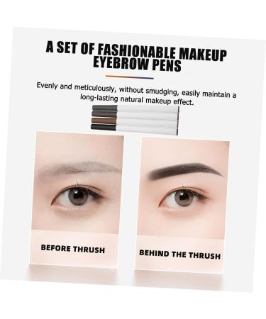 Healvian 4pcs Cosmetic Brow Pencil and Brush Eyebrow Pencil Dark Brown Abs Brow Pencil - Buy Online on GoSupps.com