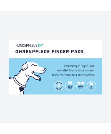 Dog Care24 Ears Cleaner Finger Pads - 50 Gentle & Effective Ear Care Pads for Dogs Cats & Small Animals - Buy Online on GoSupps.com
