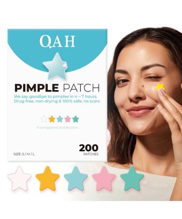 Pimple Patches for Face Hydrocolloid Star Acne Patches Cute Zit Pimple Stickers Salicylic Blemish Pinple Patch Colorful Star Spot Stickers 3 Sizes Small Medium Large