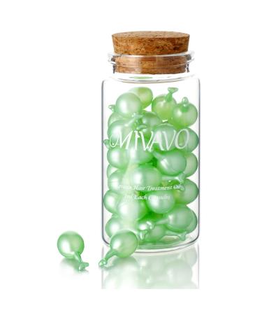 MIVAVO Keratin Hair Treatment Hair Care Capsules For Dry And Damaged Hair Suitable For Hair Care After Dyeing Exquisite Glass Bottle Packaging (Green) 36 Capsules