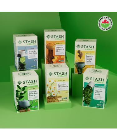 Stash Tea Organic Earl Grey Black Tea Caffeinated Non-GMO Project Verified Serve Hot or Iced 96 Tea Bags 16 count (6 pack) - Buy Online on GoSupps.com