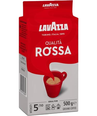 Italian Rossa Ground Coffee Espresso 2 x 500 g Pack Blend of Robusta and Arabica Beans Medium Roast