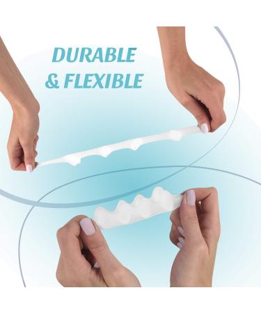 Silicone Toe Separators for Overlapping Toes | Bunion Corrector and Toe Spacers for Hammer Toe | Toe Straighteners for Crooked Toes | 2 pcs Set (White) - for Women and Men - Buy Online on GoSupps.com