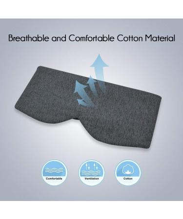 Handmade Cotton Sleep Mask Blindfold | Breathable Blackout Eye Mask for Women, Men & Kids | Travel Pouch Included | Dark Grey - Buy Online on GoSupps.com