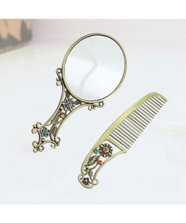 Buy Minkissy Retro Metal Mirror Comb Set - Vintage Antique Kamm for Women - Perfect Christmas & Birthday Gift - Buy Online on GoSupps.com