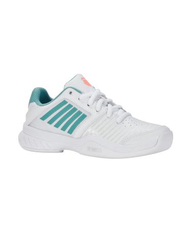 K-Swiss Performance Girls COURT EXPRESS CARPET Tennis Shoe 33 EU White Nile Blue Desert Flower
