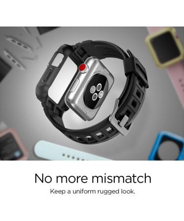 Spigen Rugged Armor Pro Designed for Apple Watch Band with Case for 38mm Series 3/2/1/Original (2015) - Black - Buy Online on GoSupps.com