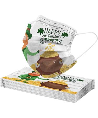 50PCS St Patricks Day Disposable Face_M sks for Adults 3-Layer Breathable Protection Holiday Party Decorations for Women Men - Buy Online on GoSupps.com