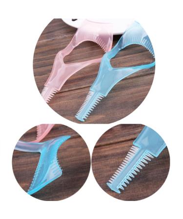 3PCS Plastic 3 in 1 Eyelash Tools - Mascara Shield Applicator Brush & Curler Guard with Comb | Blue Makeup Essentials for Perfect Lashes - Buy Online on GoSupps.com