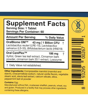 Researched Nutritionals OraMax - Oral Health Complex to Fight Bad Breath and Support Health Teeth & Gums - Oral Probiotics, Enzymes, Nutrients & Herbs (60 Dissolving Tablets) - Buy Online on GoSupps.com