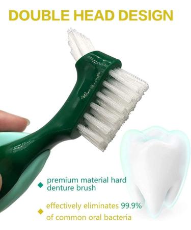 Premium 2-Part Toothbrush Set | Hard Prosthesis & Cleaning Brush | Multi-Layered Bristles & Portable Double-Sided Design | Ideal for Dental Care | International Shipping - Buy Online on GoSupps.com