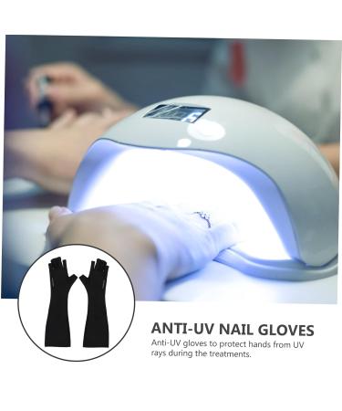 minkissy 1 Pair Nail Gloves Gel Nail Led Lamp Fingerless Gloves Gel Manicure Gloves Uv Shield Gloves Gloves Nail Art Tools Gloves Sun Protection Sleeve Mj03 Polyester 25X9X0.4CM - Buy Online on GoSupps.com