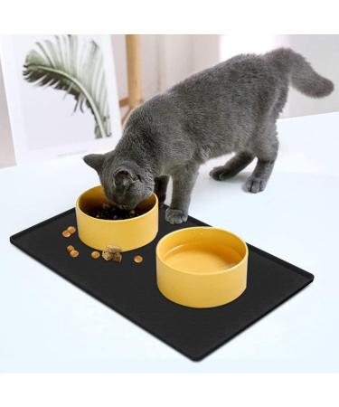 Umtiti Waterproof Dog Bowl Pad (60x40cm) - Non-Slip Silicone Dishwasher-Resistant Black - Buy Online on GoSupps.com