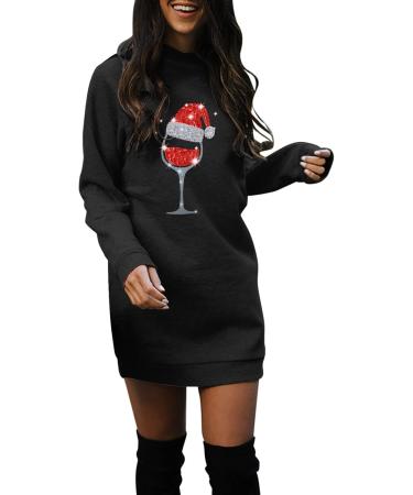Christmas Elk Hoodie Dress for Women - Oversized Long Sleeve Sweater Costume - Perfect for Holiday Parties & Autumn Winter Fashion - Buy Online on GoSupps.com