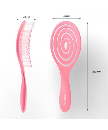 Shinlea Hairbrush - No Tangles Scalp Massage Brush for Women Men & Kids | Ideal for Curls & Long Hair (Pink) - International Shipping Available - Buy Online on GoSupps.com