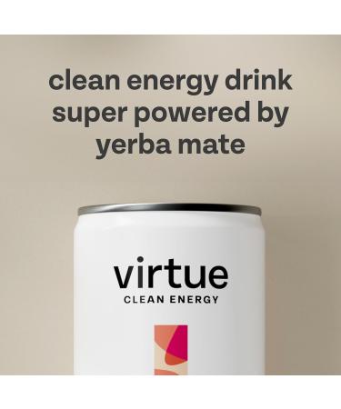 Virtue Clean Energy Mixed Pack - 12 x Yerba Mate Natural Energy Drinks - Sugar Free Zero Calories Vegan (12 x 250ml) Strawberry & Lime Tropical Peach & Raspberry  - Buy Online on GoSupps.com