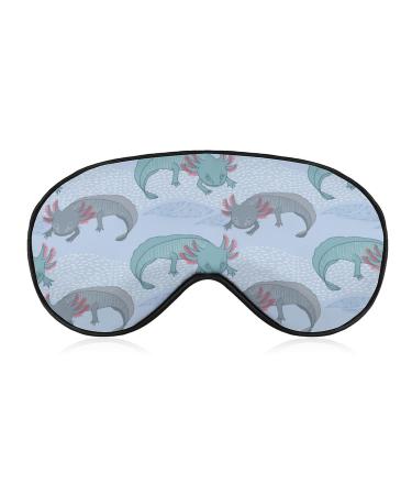 Mexican Axolotls on Sea Sleep Mask Eye Cover for Sleeping Blindfold with Adjustable Strap Blocks Light Night Travel Nap for Men Women