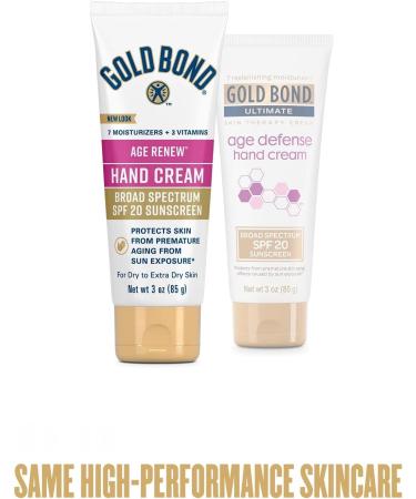 Gold Bond Ultimate Hand Cream 3 oz - SPF 20 Age Defense Moisturizer - Buy Online on GoSupps.com
