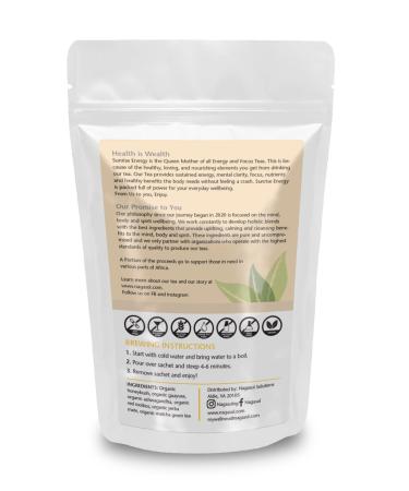 Organic Sunrise Energy Tea: Honeybush, Guayusa, Ashwagandha, Rooibos, Yerba Mate & Matcha Blend for Morning Power - Buy Online on GoSupps.com