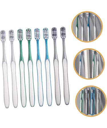 Partykindom 8-Piece Travel Toothbrush Set - White Manual Toothbrushes for Men | Comfortable & Easy to Use | Reduce Tooth Spots - Buy Online on GoSupps.com