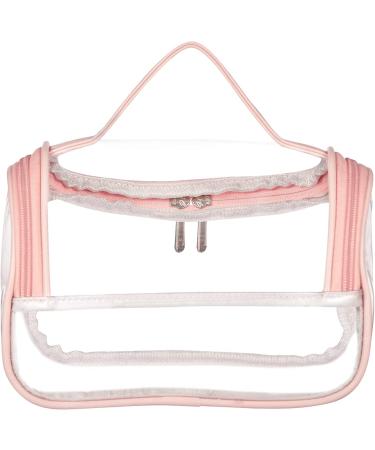 Heavy Duty Waterproof Clear Cosmetic Bag - Pink Travel Makeup & Toiletry Organizer - Buy Online on GoSupps.com