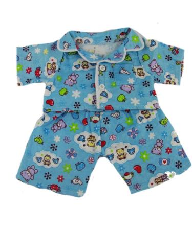 Blue Cute Teddy PJ Pyjamas Outfit / Teddy Clothes fits 15-16 inch (40cm) Teddies & Build a Bear
