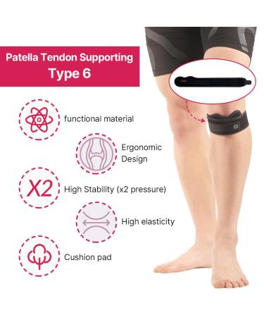 Wide & Soft Patella Strap Knee Brace - Fast Recovery & Muscle Fatigue Relief - Adjustable for All Exercises (Right - Buy Online on GoSupps.com