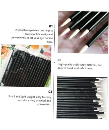 DOITOOL 200 pcs Brush Sticks Stickblack Head Makeup Fiber Practical Eye Black Disposable Applicator 9x0.7cmx2pcs Blackx2pcs - Buy Online on GoSupps.com