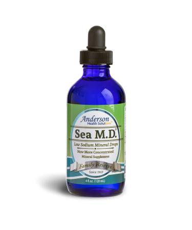 Anderson's Sea M.D. Concentrated Trace Mineral Drops, Ionic Electrolyte Magnesium Supplement, Aids in Muscle Cramps, Joint Health, Full Spectrum Trace Minerals, Liquid Magnesium, Easy to Take, 4 fl oz 4 Fl Oz (Pack of 1)