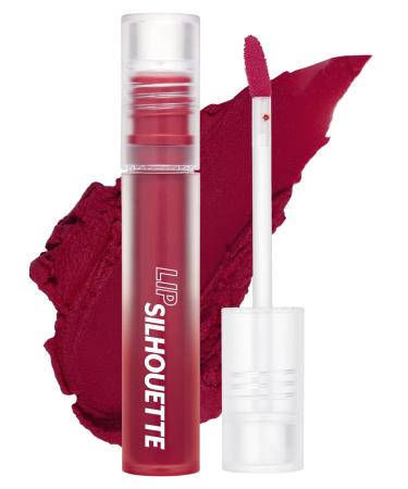 I'M MEME Lip Stain - Lip Silhouette Matte Velvet Tint - Highly-pigmented  Light-weight  Matte Finish  10 Cherry Dresser (Plum Red Shade)  4mL