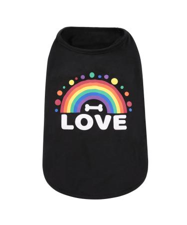 CIT TOILE Dog T Shirt Summer Clothes Soft Breathable Puppy Sweatshirt Cotton Pet Tank Top Pyjamas Sleeveless Basic Rainbow Festival Vest Suit for Small Medium Cat Dog Black S Small Black