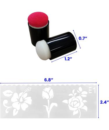 Dailty Treasures 20Pcs Finger Sponge Daubers with Flower Stencil Templates for Arts and Crafts - Perfect for Stamping, Drawing, and Card Making - Buy Online on GoSupps.com