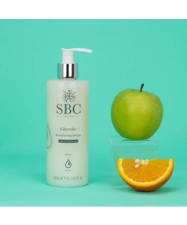 SBC Skincare Glycolic Resurfacing Serum - 300ml | 5% Glycolic Acid Serum For Dry Congested Skin | Vegan Friendly Body Serum | Exfoliating Serum For Ingrown Hairs - Buy Online on GoSupps.com