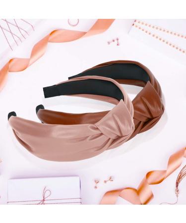 6 PCS Welltop Wide PU Leather Knotted Headbands for Women - Fashionable Non-Slip Hair Accessories for Girls - Buy Online on GoSupps.com