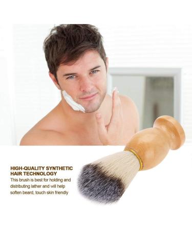 Premium Portable Shaving Brush for Men | Soft Synthetic Hair & Wooden Handle | Ideal for Beard Care & Hairdressing - Buy Online on GoSupps.com