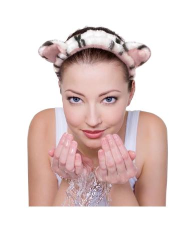 OSOPLAY Tiger Print Fuzzy Hairband Set - 2 PCS Women's Animal Ear Elastic Headband for Skincare and Spa - Buy Online on GoSupps.com