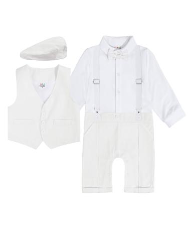 mintgreen Baby Boy Romper Suits Infant Gentleman Jumpsuit Bow Tie Waistcoat Outfits 12-18 Months Ivory