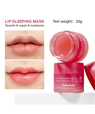 Best Lip Sleeping Mask with Vitamin C - Hydrate Nourish & Brighten Lips Overnight (0.7 Oz Berry - Buy Online on GoSupps.com