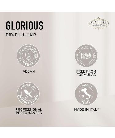 Il Salone Milano Professional Glorious Shampoo - Moisturizing Shampoo for Dull Dry Hair with Chestnut & Rice Extract - Salon-Quality Hair Care (16.9 oz) - International Shipping Available - Buy Online on GoSupps.com