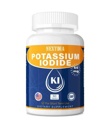 Potassium Iodide Tablets 65 mg High Potency Iodine Supplement 1 Pack