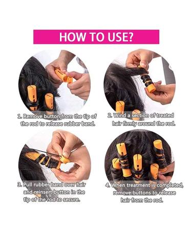 Starze Perm Rods Set: Cold Wave Rods for Natural Hair, Hair Roller Curler for Long Hair - Orange White Beige Purple - DIY Curly Hair Tools - Buy Online on GoSupps.com