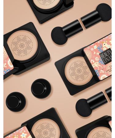 PICKX Mushroom Head Air Cushion BB Cream Concealer Lasting Nude Makeup Moisturizing Brightening Pigment CC Liquid Foundation Even Skin Tone Makeup Base Primer (B-2PC) - Buy Online on GoSupps.com