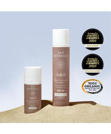 Baie Botanique Soleil - Natural Organic Mineral Non Toxic Sunscreen (Face & Body Sunscreen 110g + Face Sunscreen Light Tint 36g 146g) 110 g (Pack of 1) Face & Body Sunscreen 110g + Face Sunscreen Light Tint 36g - Buy Online on GoSupps.com